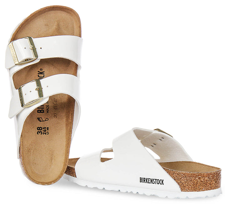 Birkenstock Arizona Bf In White Patent For Unisex