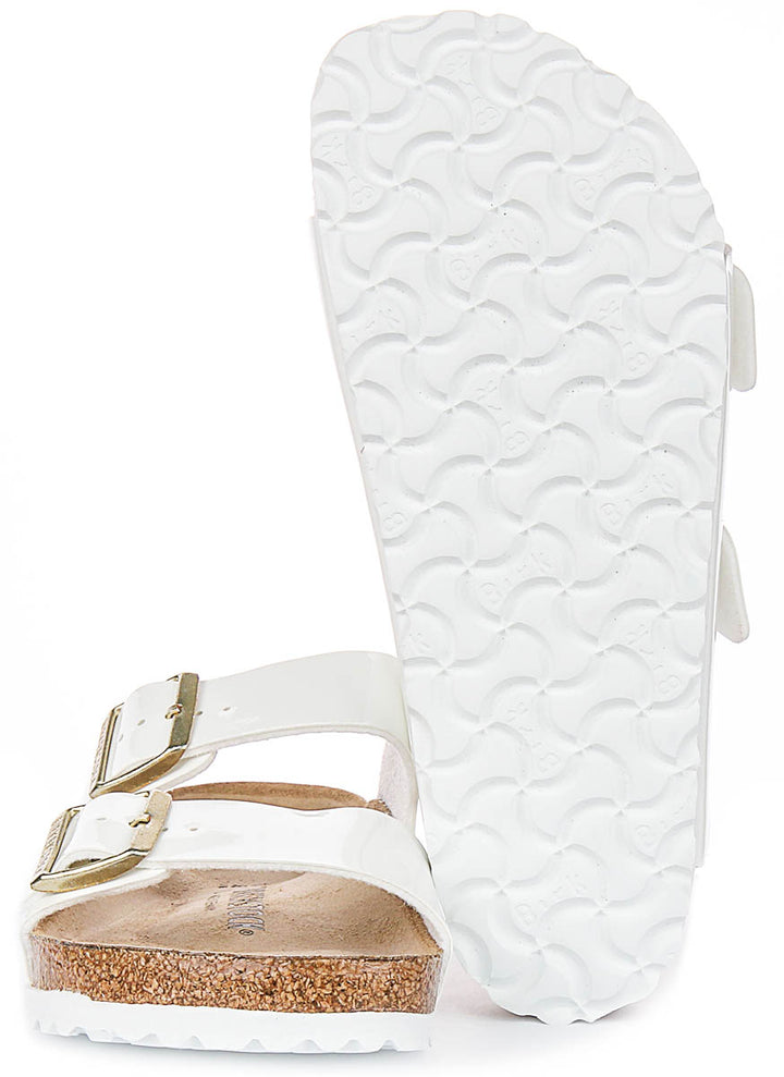 Birkenstock Arizona Bf In White Patent For Unisex