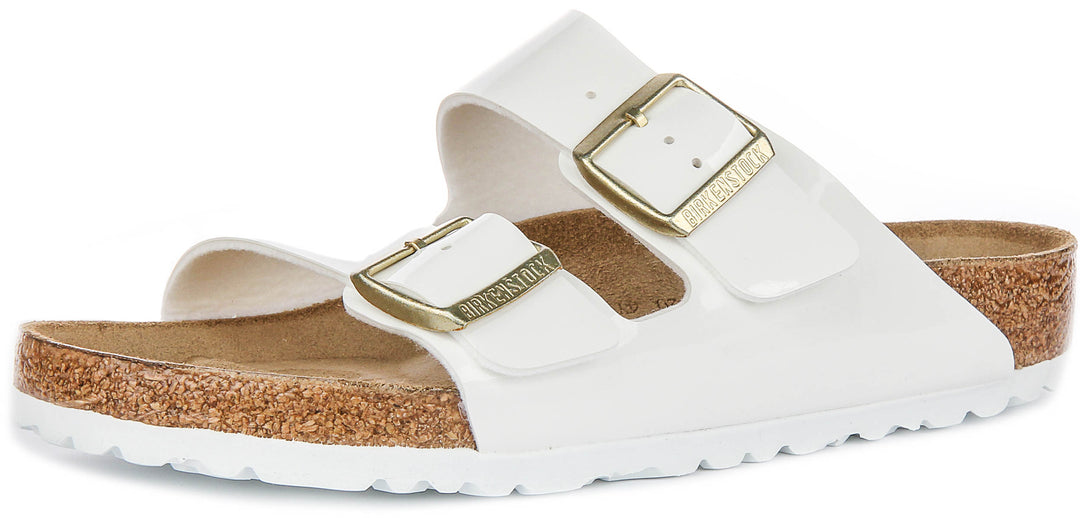Birkenstock Arizona Bf In White Patent For Unisex