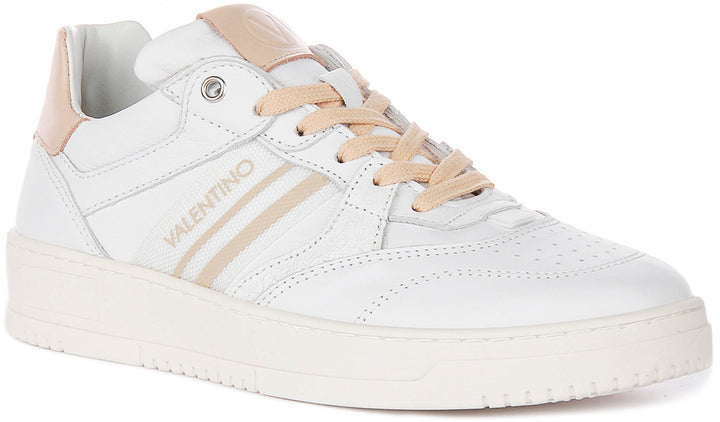 Valentino Saturno Sneakers In White Peach For Men