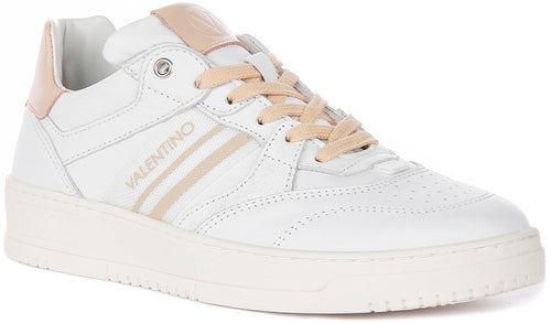 Valentino Saturno Sneakers In White Peach For Men