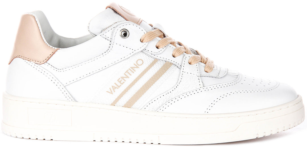 Valentino Saturno Sneakers In White Peach For Men