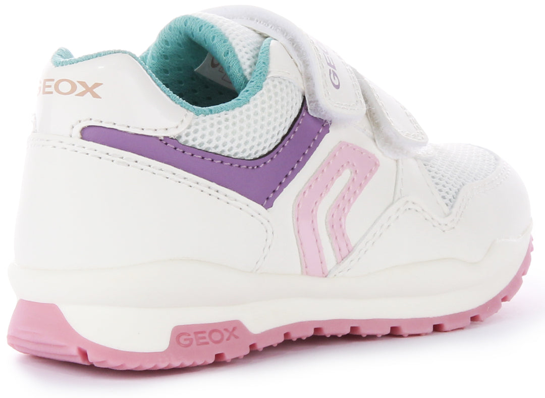 Geox J Pavel G. A Scarpe da Ginnastica Alte Retro Vibe Bianche e Rosa