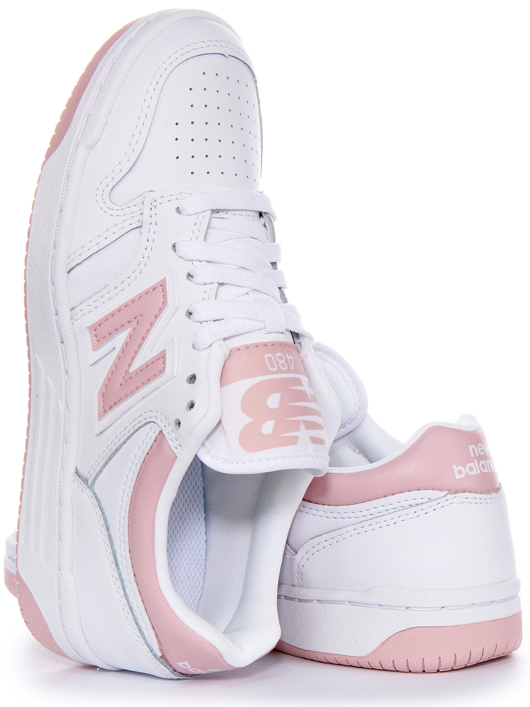 New Balance BB 480 LOP Trainers In White Pink