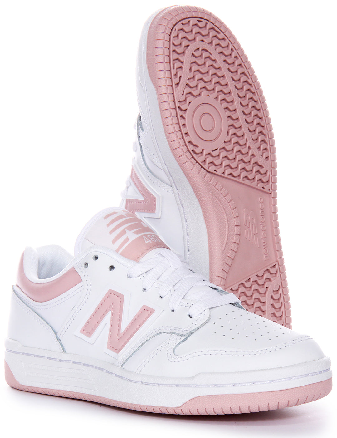 New Balance BB 480 LOP Trainers In White Pink