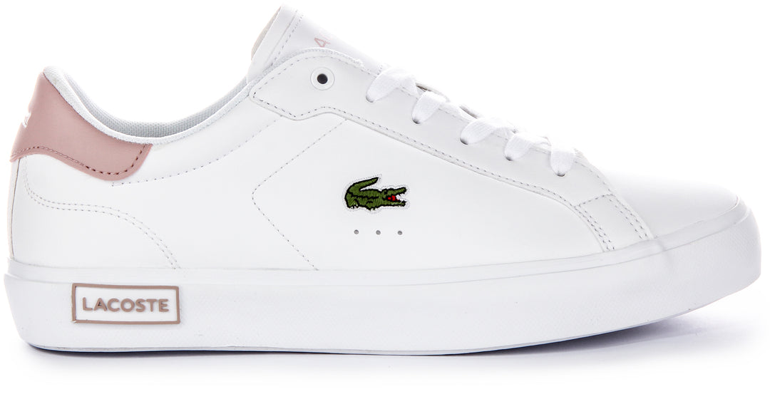Lacoste Powercourt In White Pink For Junior