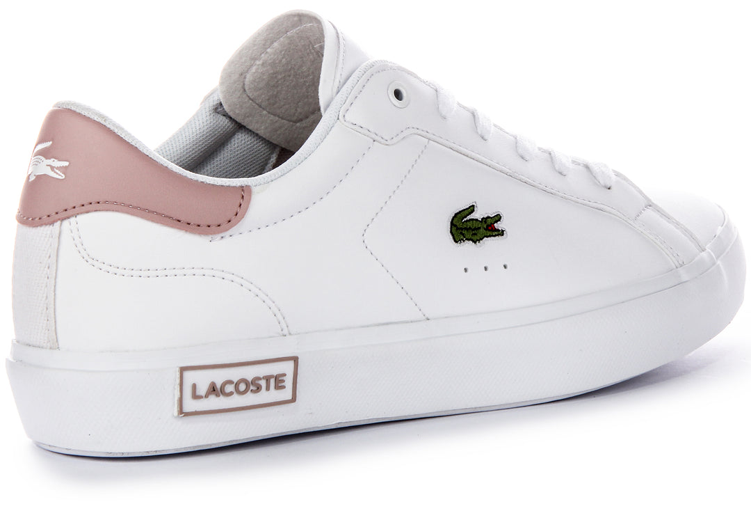 Lacoste Powercourt In White Pink For Junior