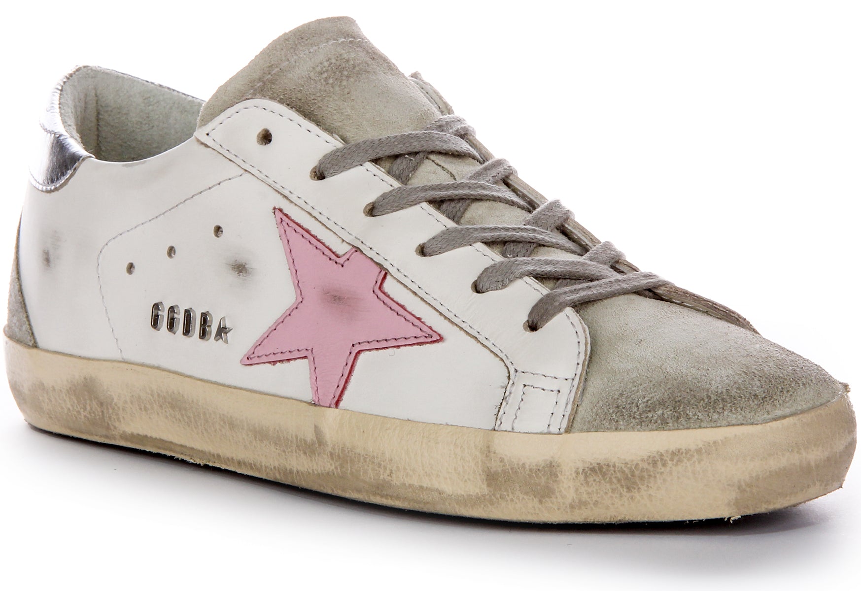 Golden Goose Super Star In White Pink For Women