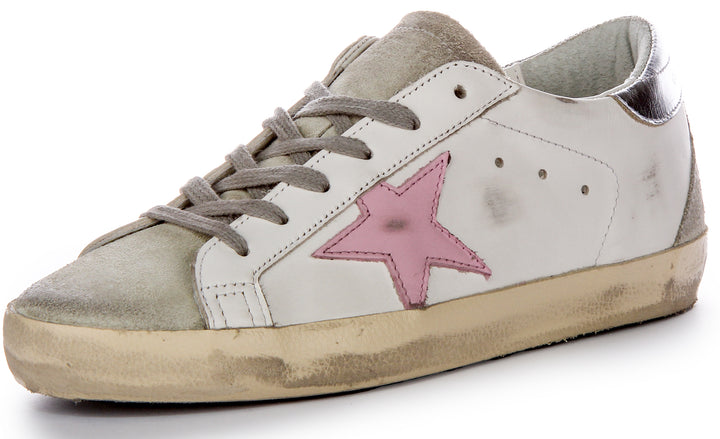 Golden Goose Super-Star In White Pink For Women