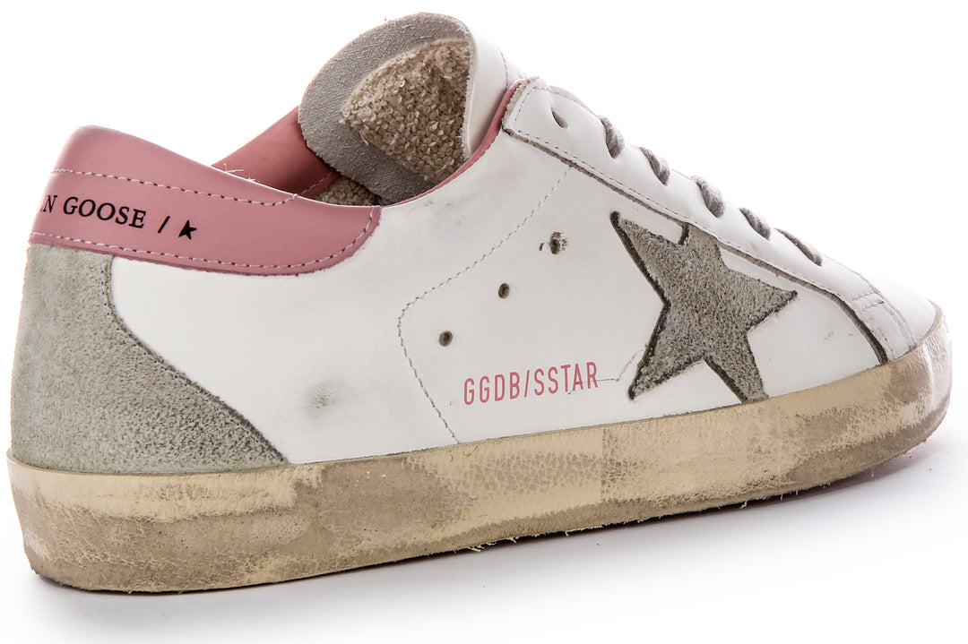 Golden Goose Super Star In White Pink For Women