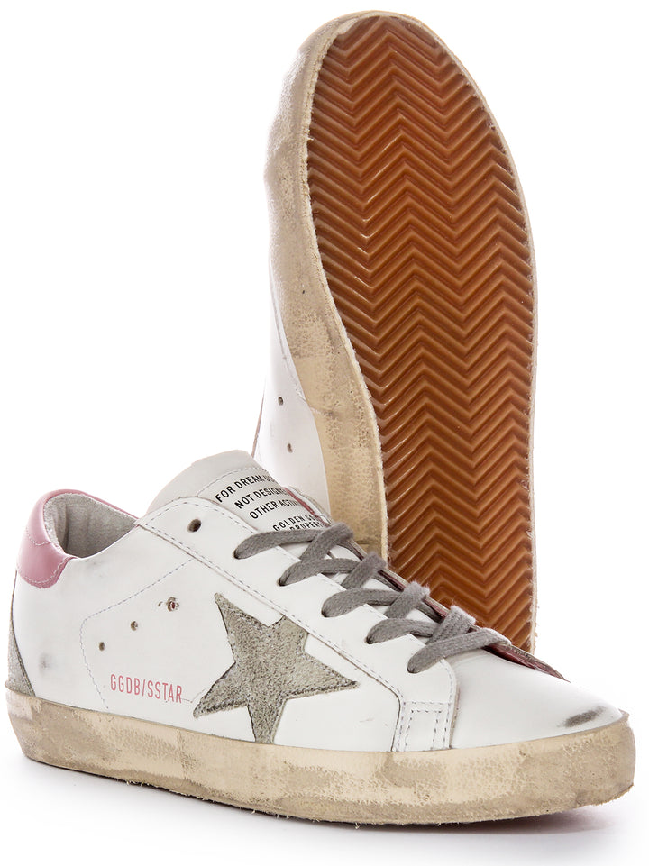 Golden Goose Super Star In White Pink For Women