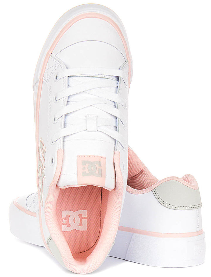Dc Shoes Chelsea Platform In White Pink For Women