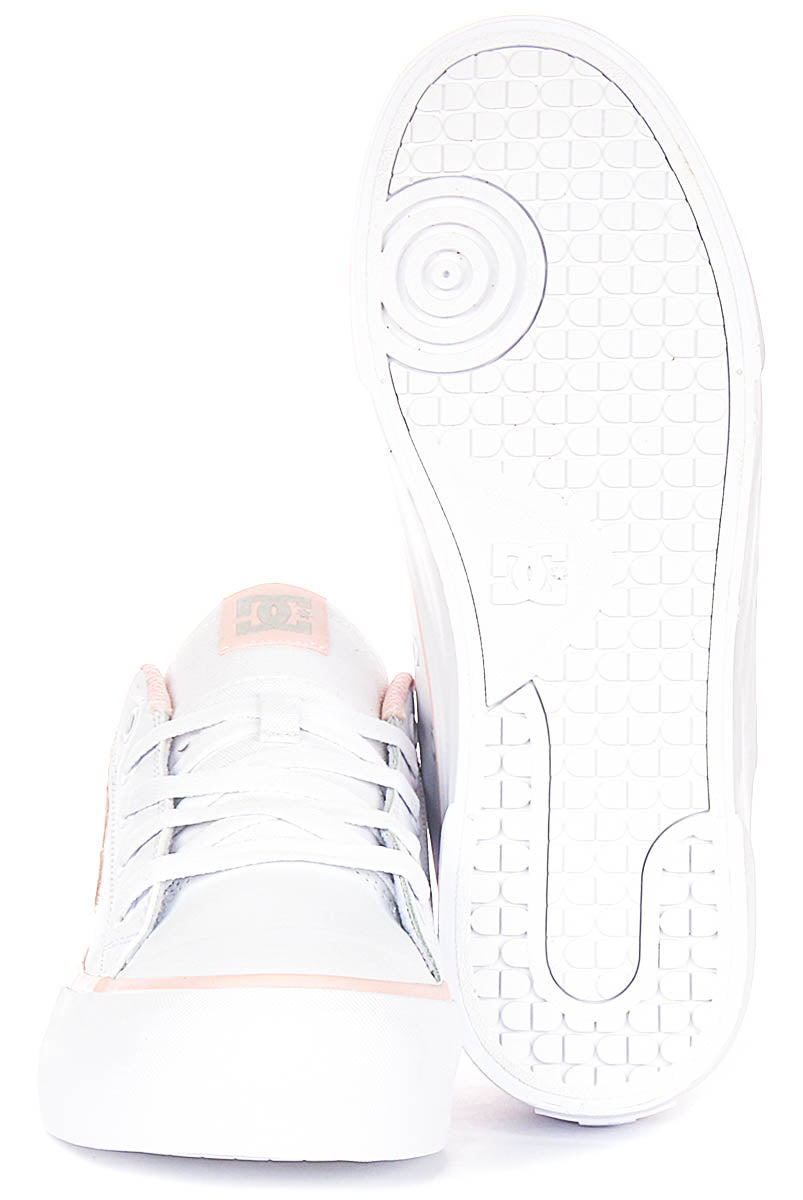 Dc Shoes Chelsea Platform In White Pink For Women