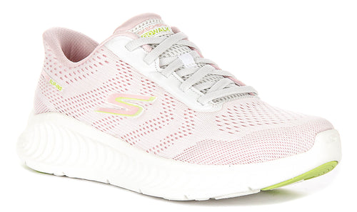 Skechers Go Walk Now - Kloe In White Pink For Women