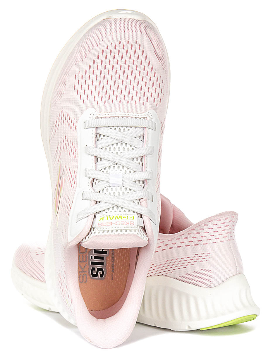Skechers Go Walk Now - Kloe In White Pink For Women