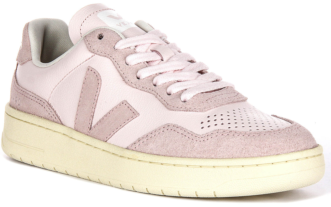 Veja V 90 Leather in Bianco Rosa per Donna