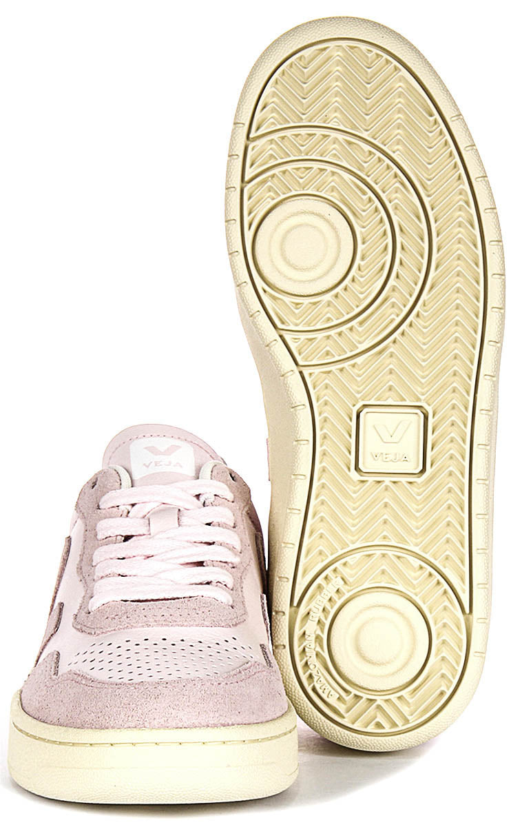 Veja V 90 Leather in Bianco Rosa per Donna