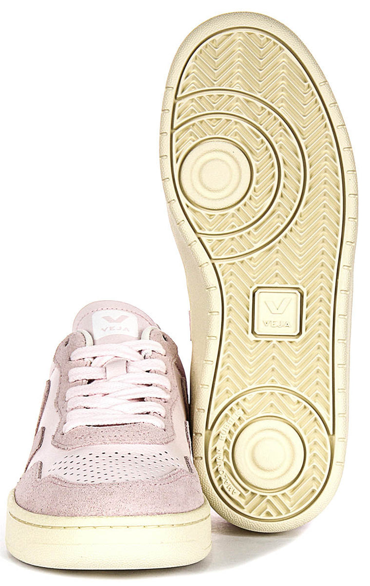 Veja V 90 Leather in Bianco Rosa per Donna