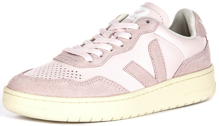 Veja V 90 Leather in Bianco Rosa per Donna