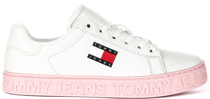 Tommy Hilfiger Semelle Extérieure Logo en Blanc Rose pour Femmes