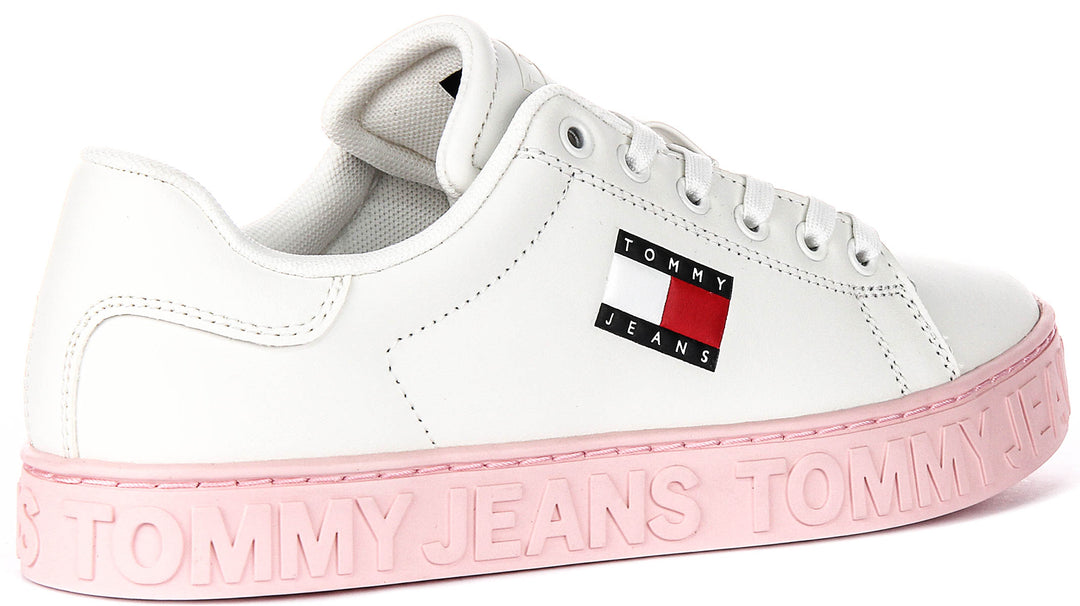 Tommy Hilfiger Semelle Extérieure Logo en Blanc Rose pour Femmes