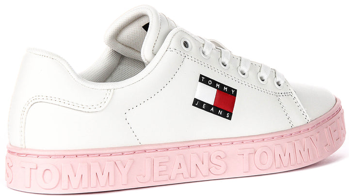 Tommy Hilfiger Semelle Extérieure Logo en Blanc Rose pour Femmes