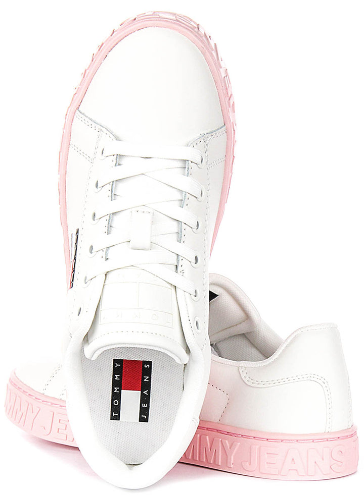 Tommy Hilfiger Semelle Extérieure Logo en Blanc Rose pour Femmes