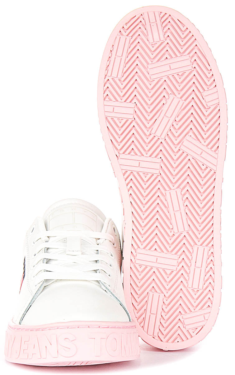 Tommy Hilfiger Semelle Extérieure Logo en Blanc Rose pour Femmes