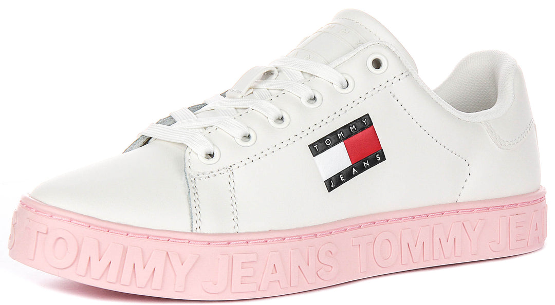 Tommy Hilfiger Semelle Extérieure Logo en Blanc Rose pour Femmes