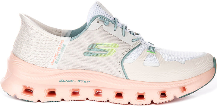 Skechers Glide step Pro In White Pink For Women