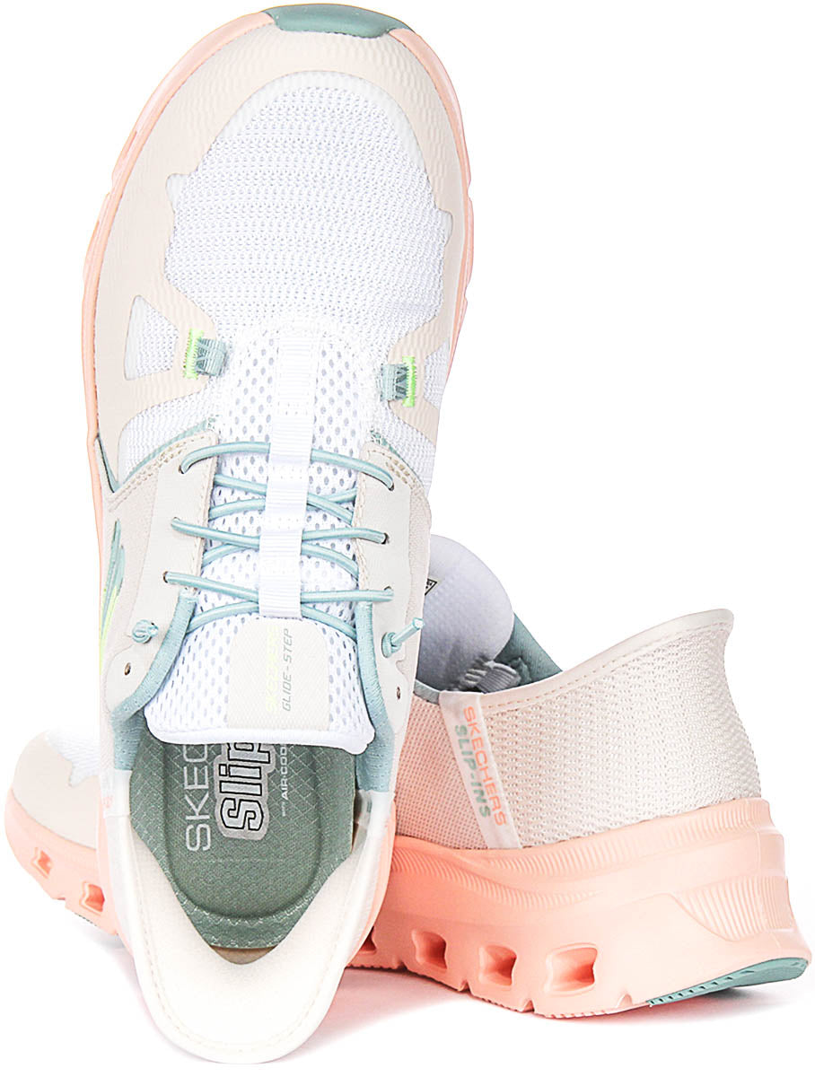 Skechers Glide step Pro In White Pink For Women