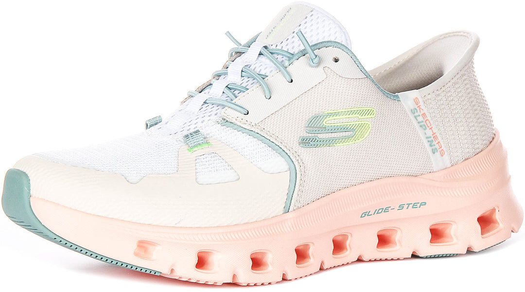 Skechers Glide step Pro In White Pink For Women
