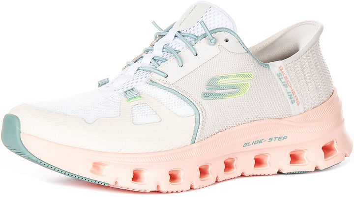 Skechers Glide step Pro In White Pink For Women