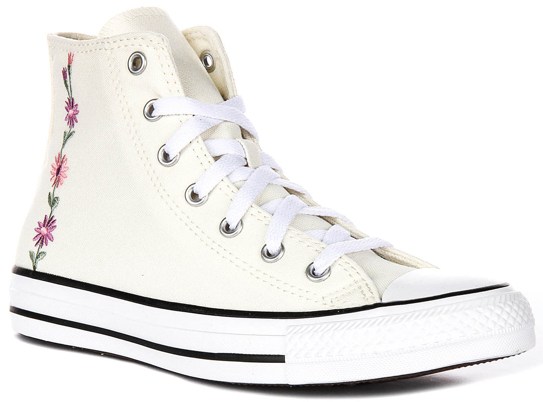 Converse Chuck Taylor All Star A11774C In White Pink Flower For Junior
