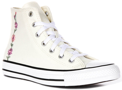 Converse Chuck Taylor All Star A11774C In White Pink Flower For Junior