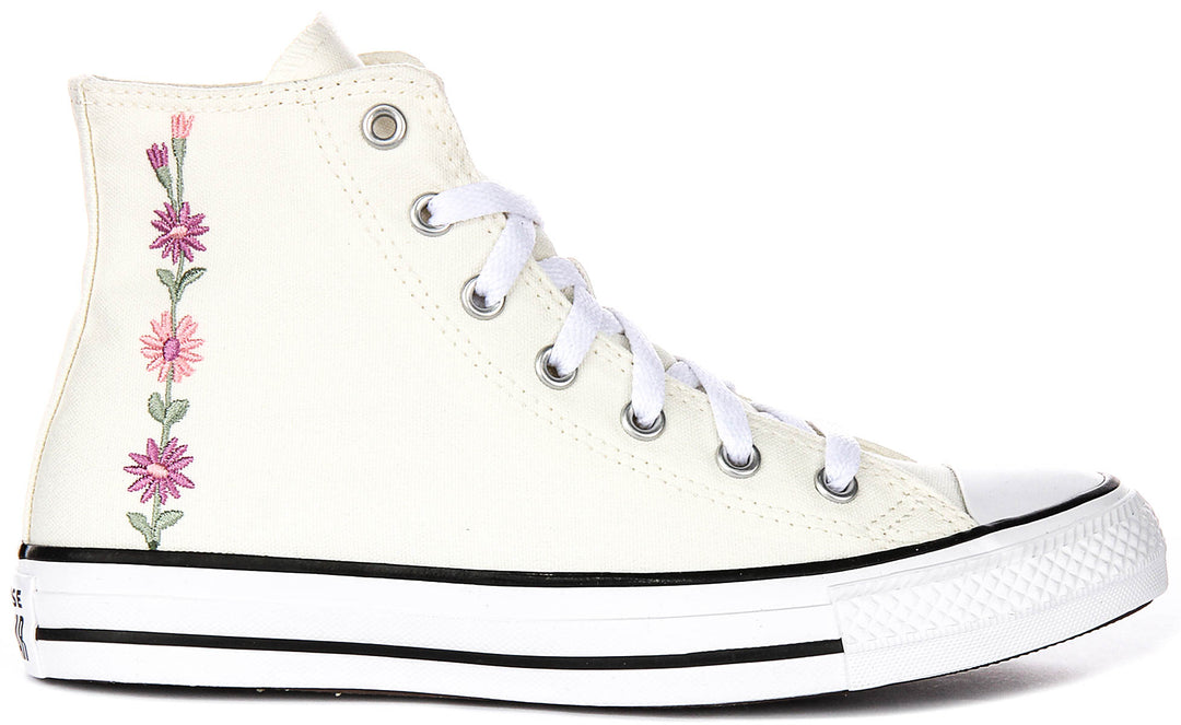 Converse Chuck Taylor All Star A11774C In White Pink Flower For Junior