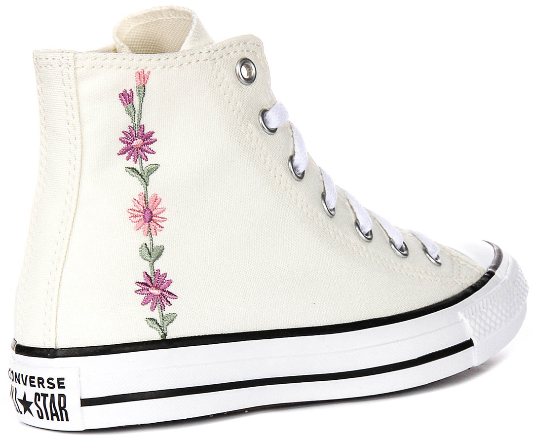 Converse Chuck Taylor All Star A11774C In White Pink Flower For Junior