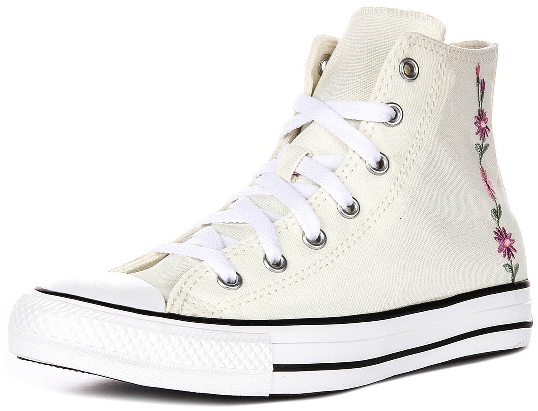 Converse Chuck Taylor All Star A11774C In White Pink Flower For Junior