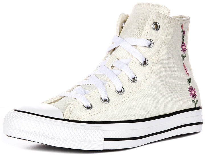 Converse Chuck Taylor All Star A11774C In White Pink Flower For Junior