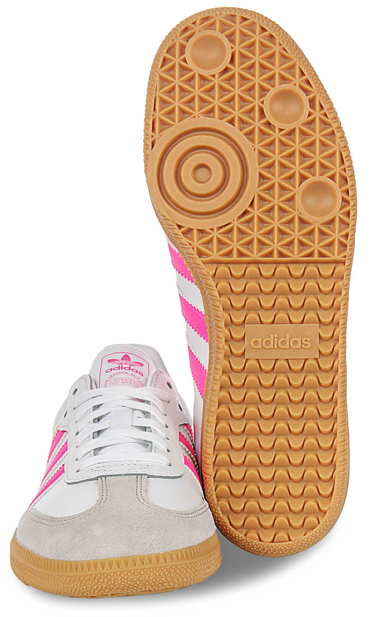 Adidas Samba OG J In White Pink For Youth