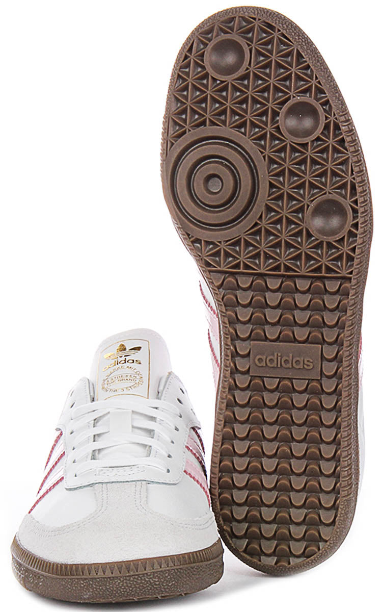 Adidas Samba OG J In White Pink For Youth