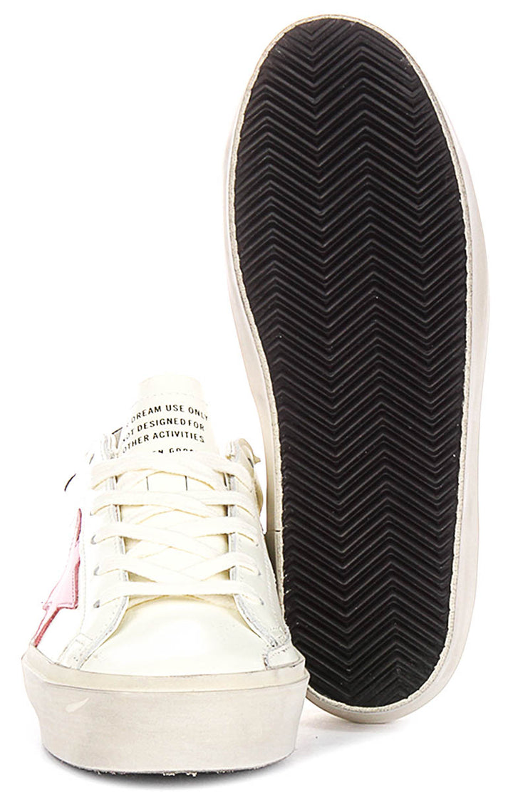 Golden Goose Hi Star In White Pink For Women