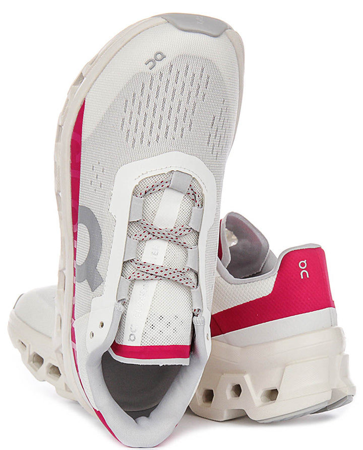 On Running Cloudmonster In White Pink For Women