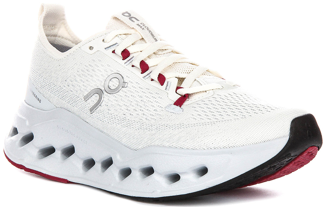 On Running Cloudsurfer Max In White Pink For Women