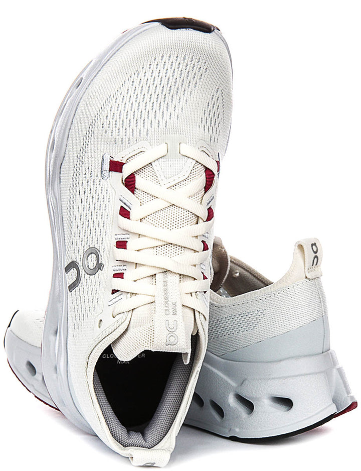 On Running Cloudsurfer Max In White Pink For Women
