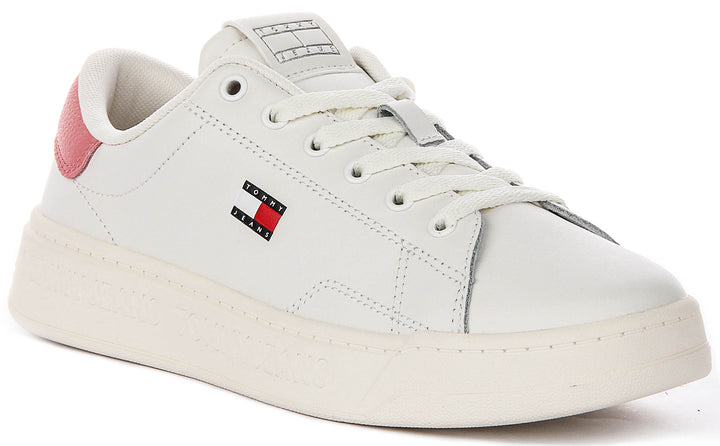 Tommy Jeans Tjw Script Cpsl In White Pink For Women