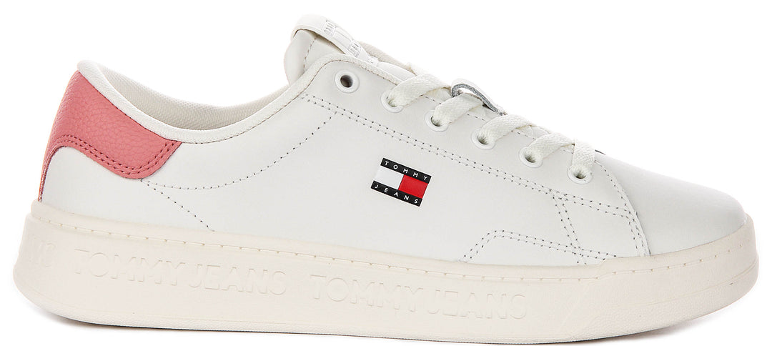 Tommy Jeans Tjw Script Cpsl In White Pink For Women
