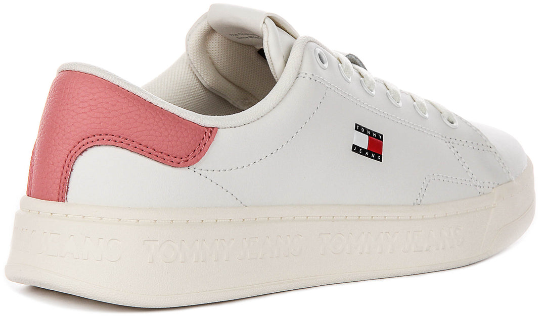 Tommy Jeans Tjw Script Cpsl In White Pink For Women
