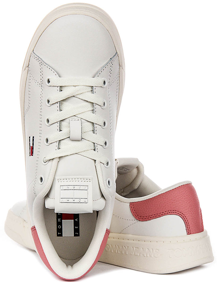 Tommy Jeans Tjw Script Cpsl In White Pink For Women