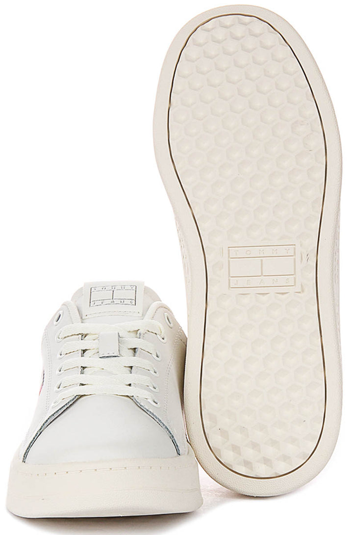 Tommy Jeans Tjw Script Cpsl In White Pink For Women